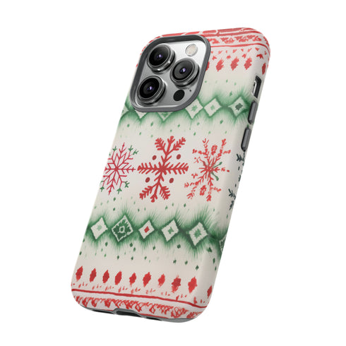 Icelandic Watercolor inspired by Christmas Sweaters - Impact Resistant Phone Case
